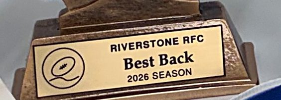 Engraved gold trophy plate with club logo