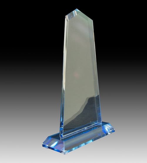 Glass Blue Obelisk Award