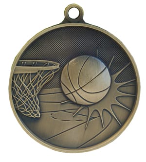 Basketball Antique Medal - 70mm